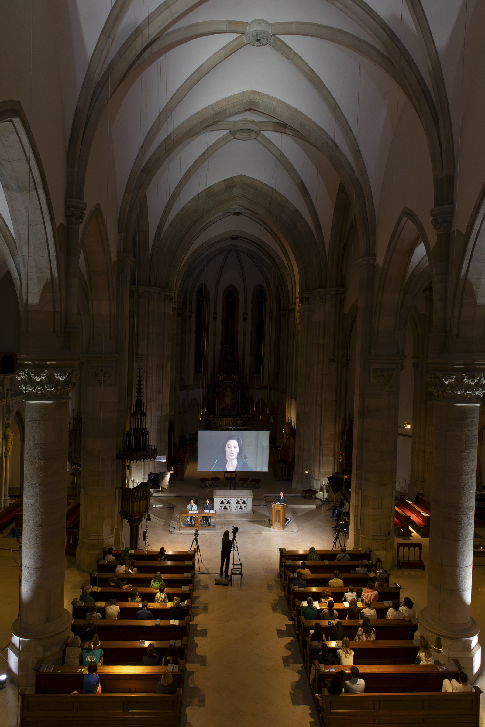 Frå oppsetjinga i Wien, som var i ei kyrkje. Foto: Nurith Wagner-Strauss.