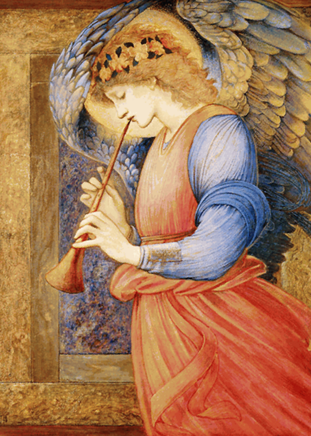 Måleriet An angel playing a flageolet av Edward Burne-Jones (Foto: Wikimedia commons)